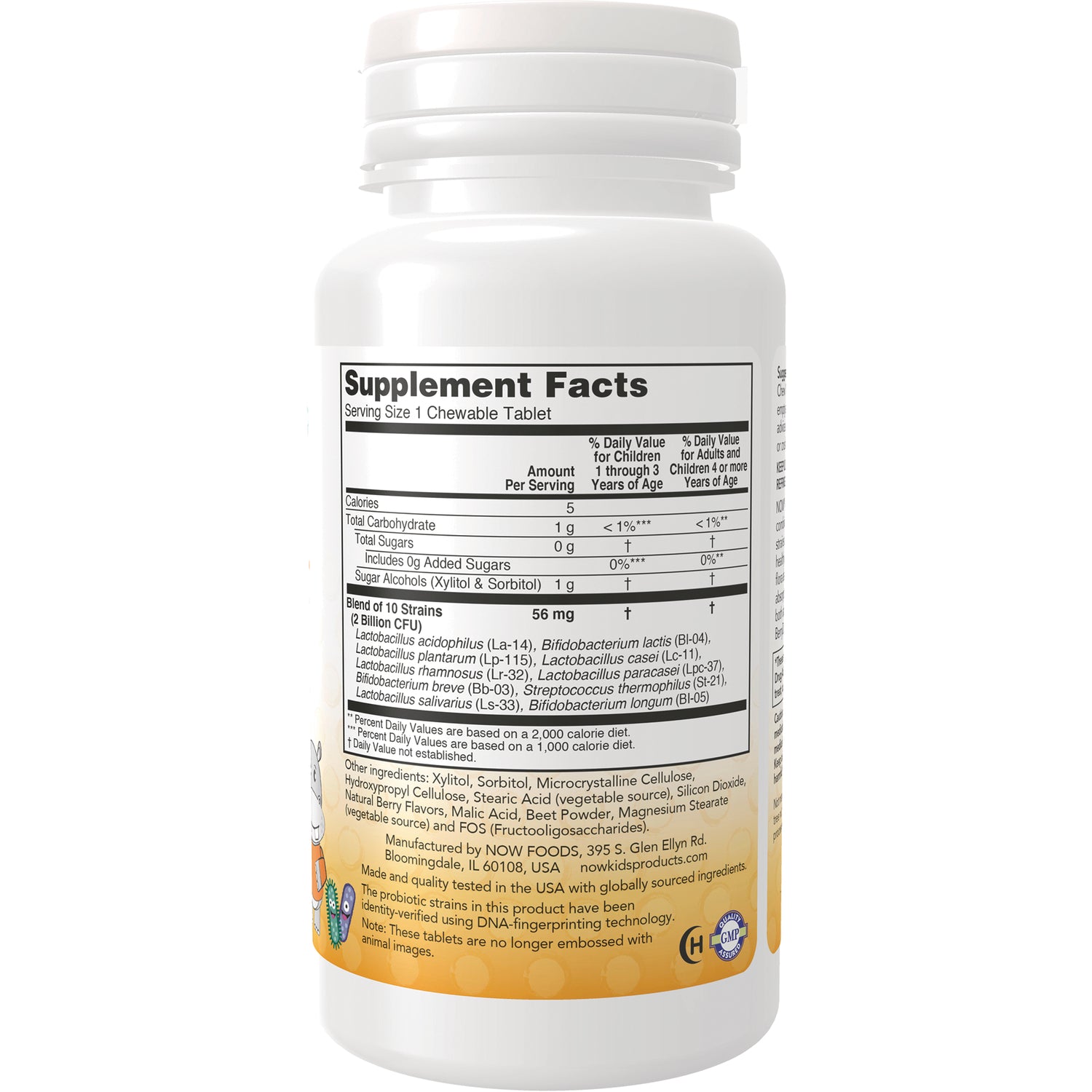 NWF1164 | Back label showing Supplement Facts panel, ingredient list and manufacturer info on white supplement bottle