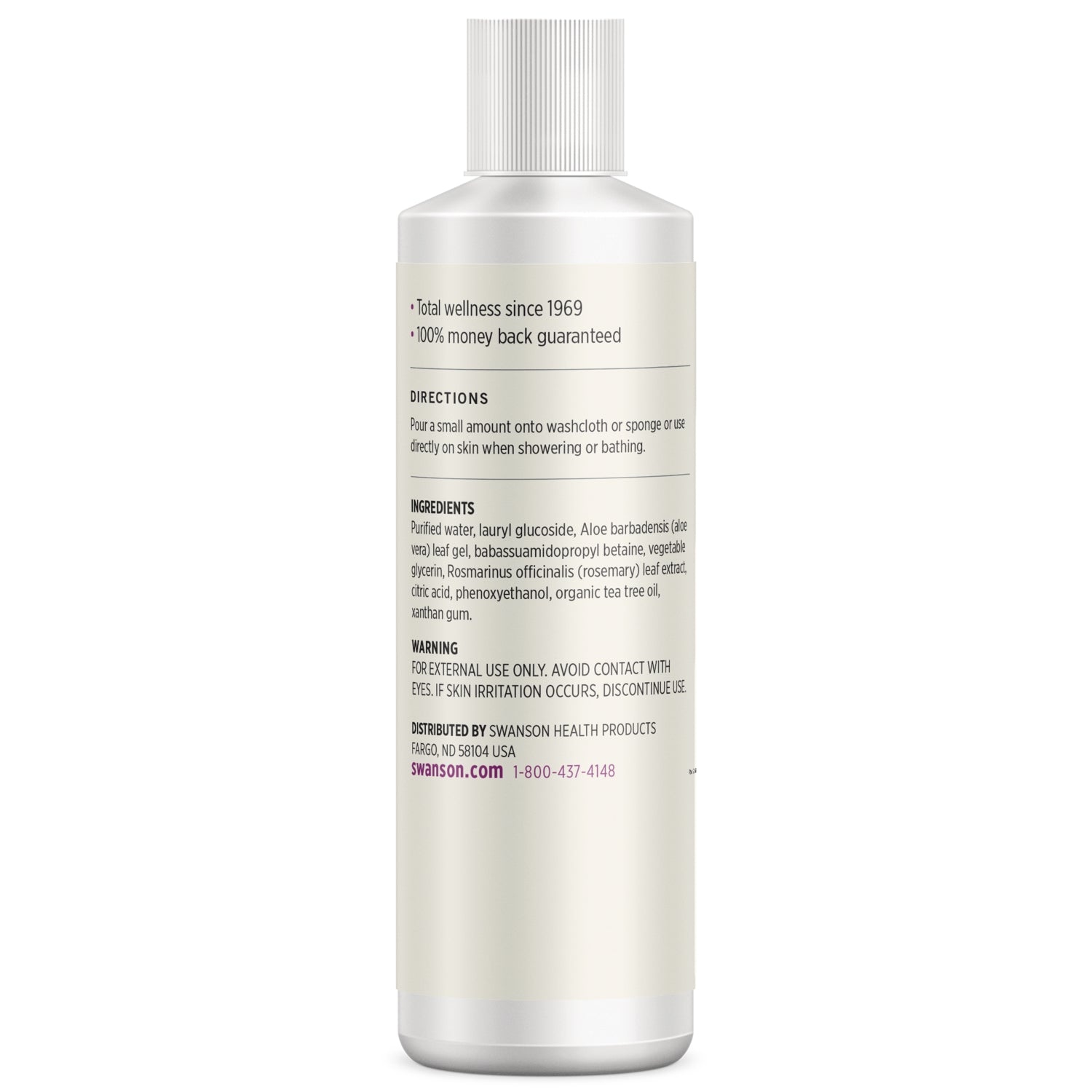 SWU748 | Back label showing ingredients, directions, and warning text