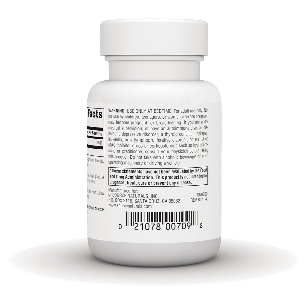 SN254 | Back label with warning text, manufacturer info, and barcode on Source Naturals bottle - Thumbnail