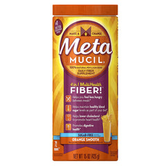 MTA004 | Metamucil Orange Smooth daily fiber supplement container front label 15 oz