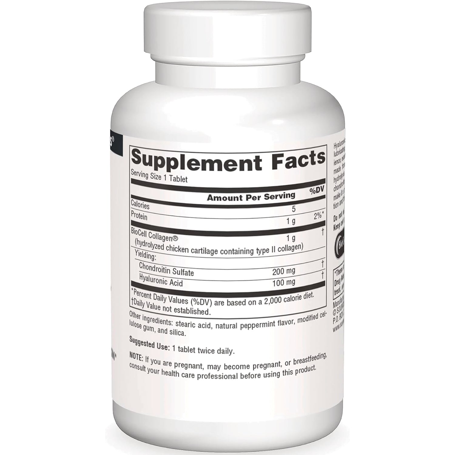SN740 | Back label showing Supplement Facts panel, ingredients, and suggested use