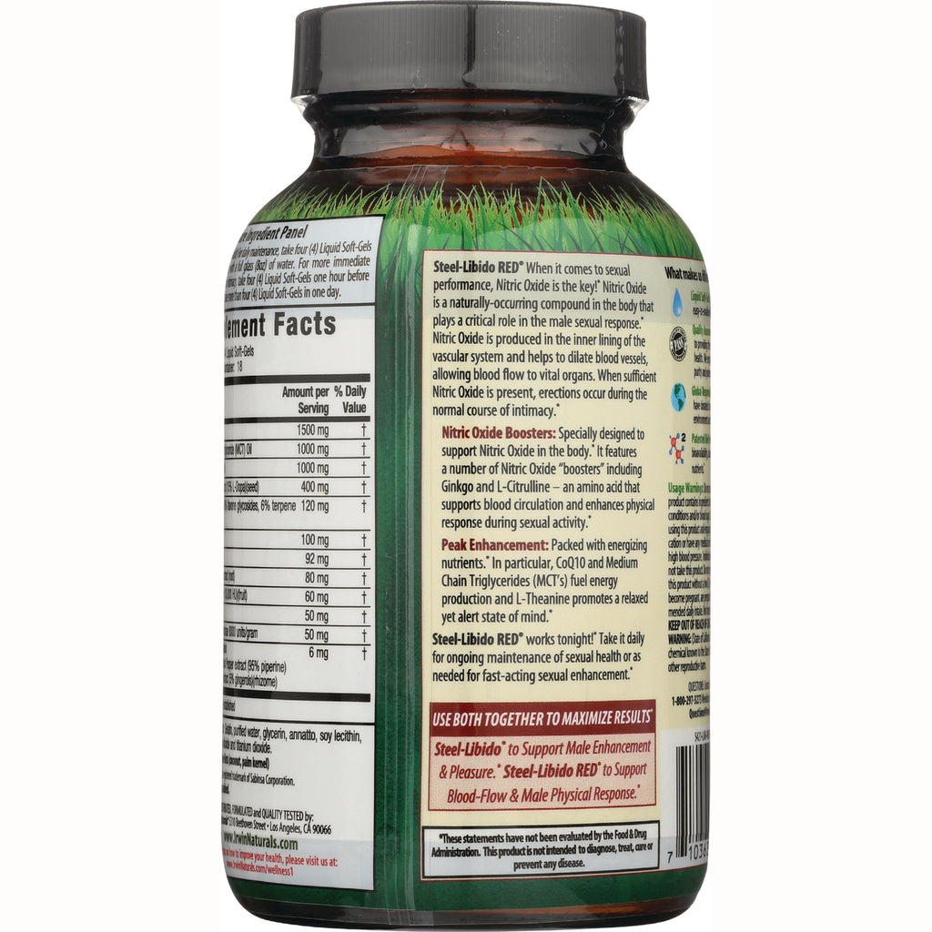 IR077 | Back label showing supplement facts, ingredients, and usage text on a green bottle - Thumbnail
