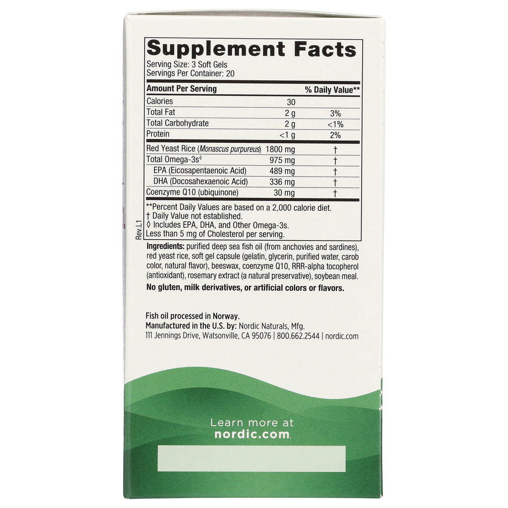 NRN025 | Supplement Facts panel and ingredient list for fish oil soft gels showing serving size and omega-3 amounts - Thumbnail