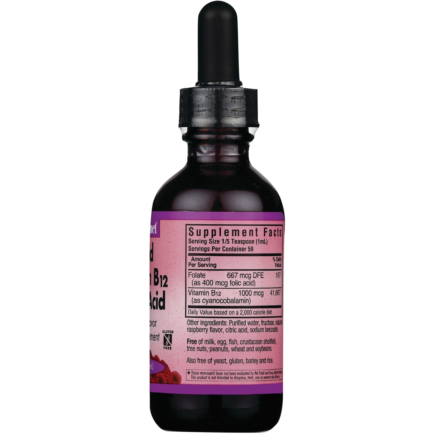 BLU088 | Back label showing Supplement Facts panel and ingredients on dropper bottle