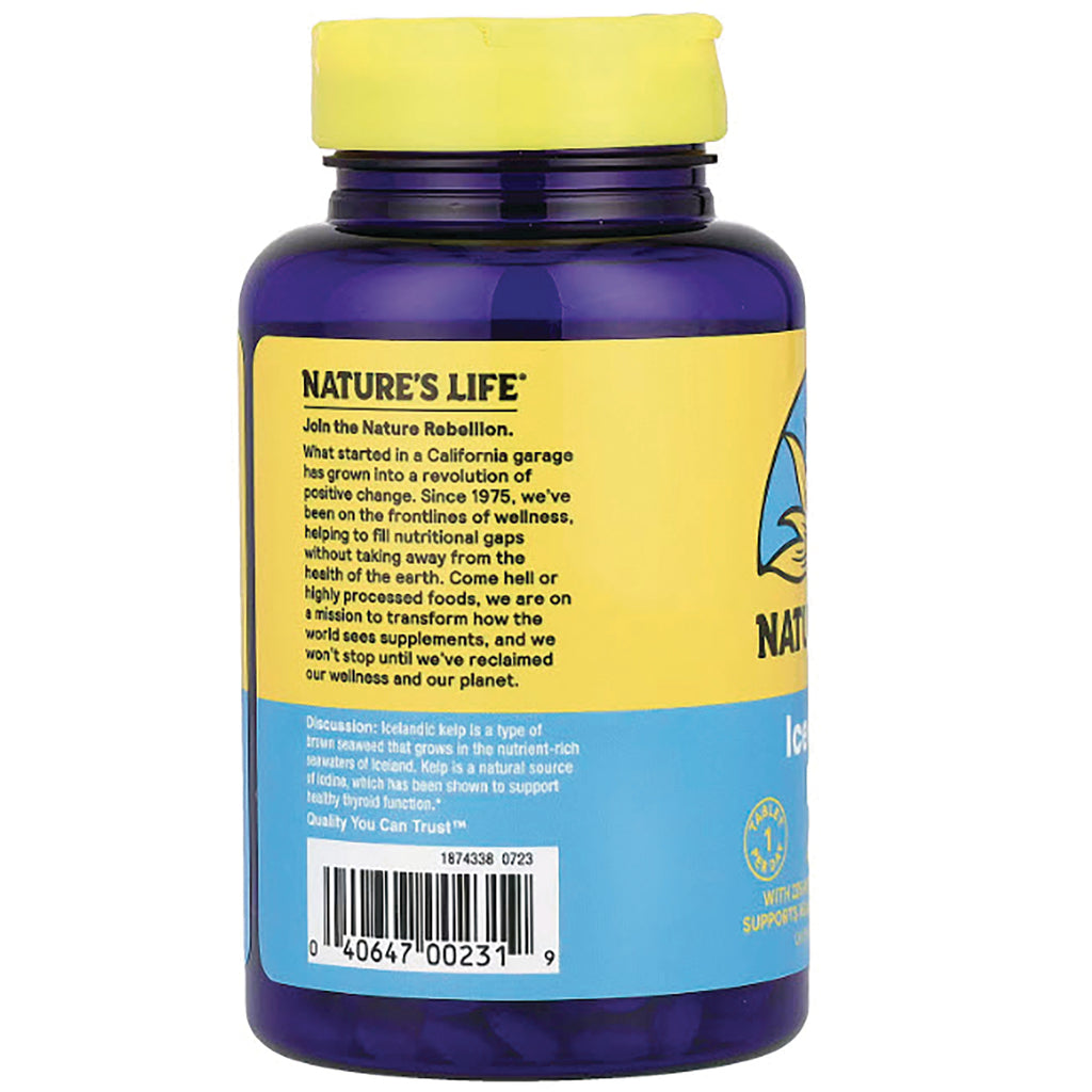 NSL001 | Back of blue supplement bottle with yellow cap showing Supplement Facts label and ingredient panel - Thumbnail
