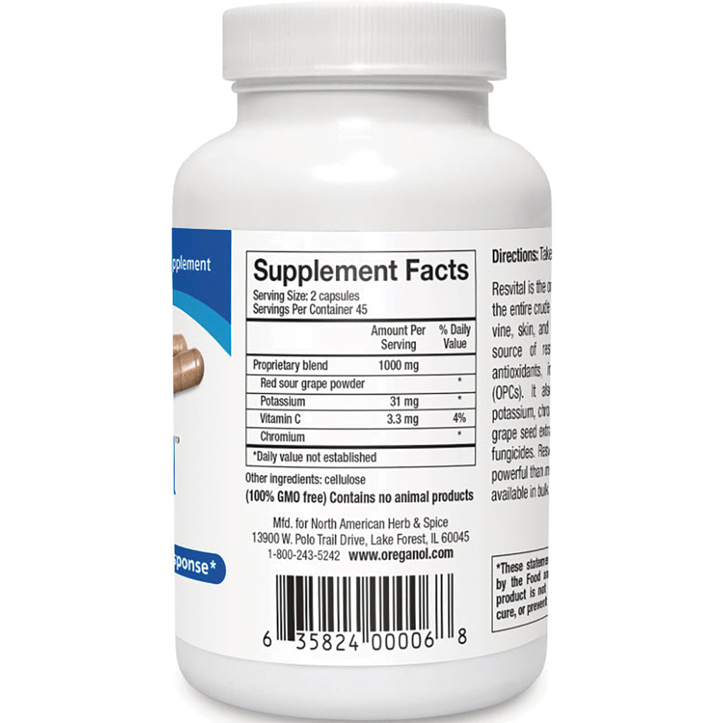NHS024 | Back label of white supplement bottle showing Supplement Facts panel, ingredient list, and barcode - Thumbnail