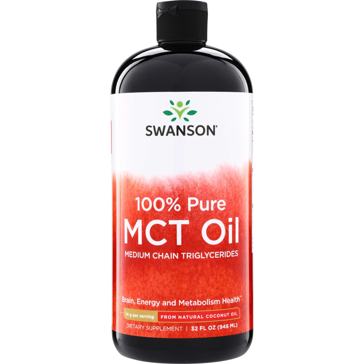 SW1607 | Swanson 100% Pure MCT Oil, Medium Chain Triglycerides, 32 fl oz bottle