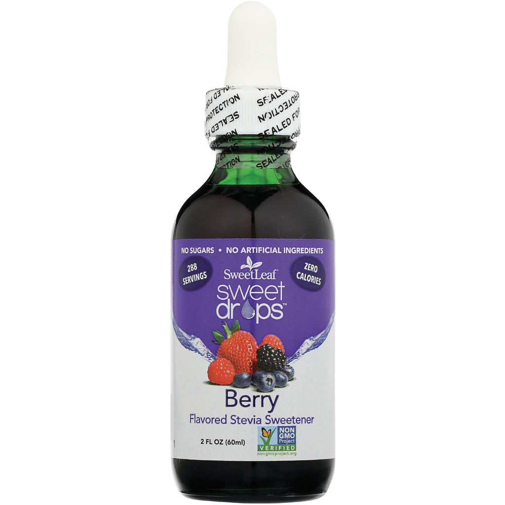 WA032 | SweetLeaf Sweet Drops Berry stevia sweetener, 2 fl oz dropper bottle, zero calories, Non-GMO Verified - Thumbnail