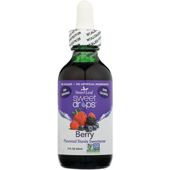 WA032 | SweetLeaf Sweet Drops Berry stevia sweetener, 2 fl oz dropper bottle, zero calories, Non-GMO Verified
