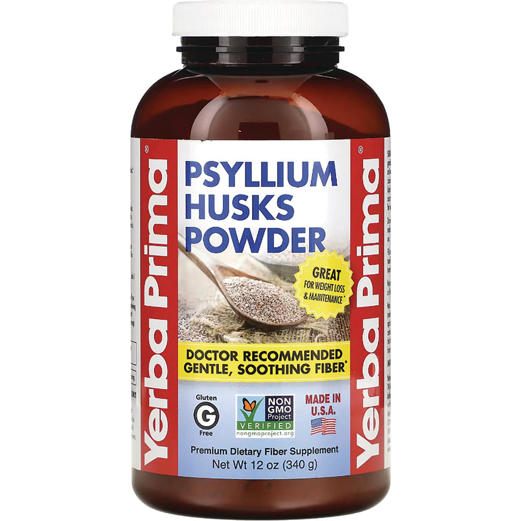 YP002 | Yerba Prima Psyllium Husks Powder dietary fiber supplement bottle, 12 oz - Thumbnail