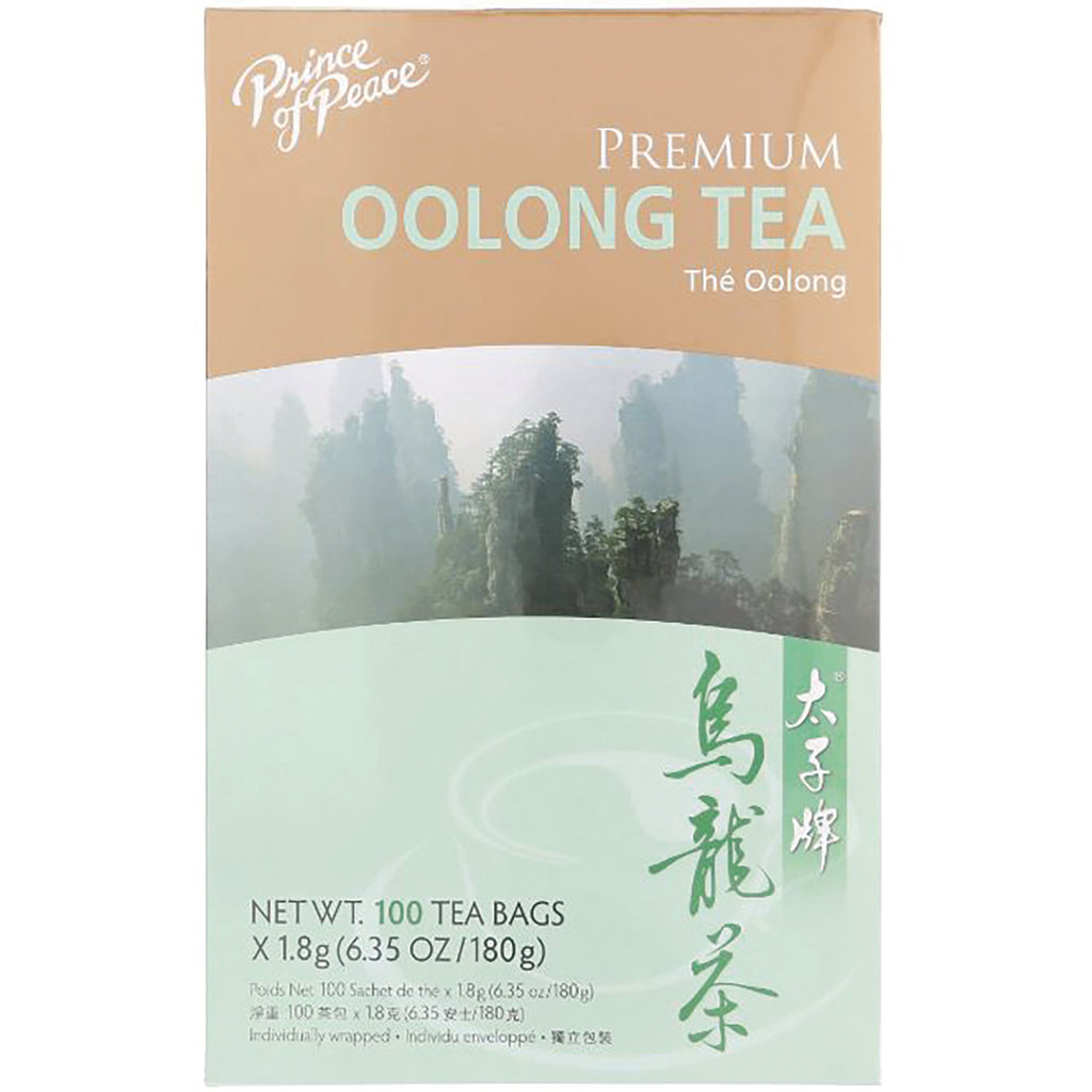 Prince of Peace Premium Oolong Tea box with mountain artwork, labeled NET WT. 100 TEA BAGS 6.35 OZ/180g - Thumbnail