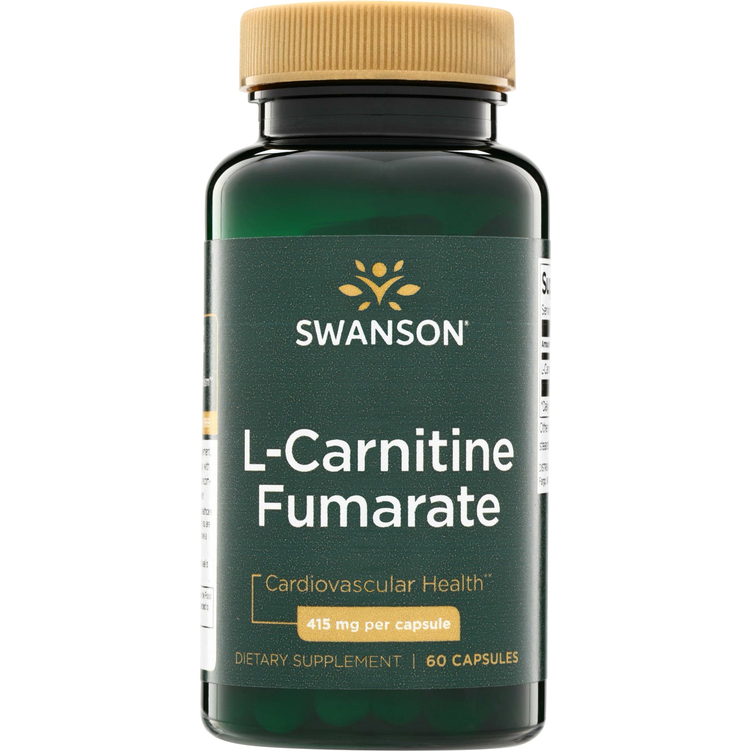 SWU1104 | Swanson L-Carnitine Fumarate supplement bottle, 60 capsules, 415 mg per capsule
