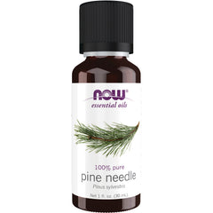 NWF504 | NOW essential oils pine needle 1 fl oz amber bottle with black cap and pine branch label