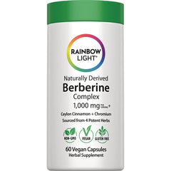 RBL178 | Rainbow Light Naturally Derived Berberine Complex bottle, 60 vegan capsules, 1,000 mg