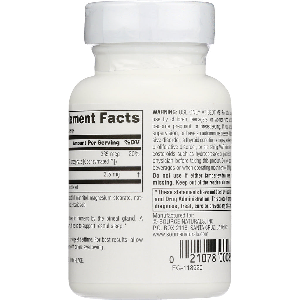 SN250 | Supplement Facts, warning information, and barcode on bottle label (back view) - Thumbnail