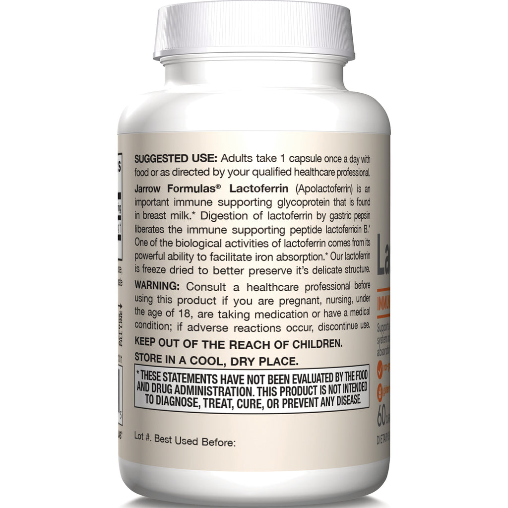 Back label of supplement bottle showing suggested use, warning, storage instructions and FDA disclaimer - Thumbnail