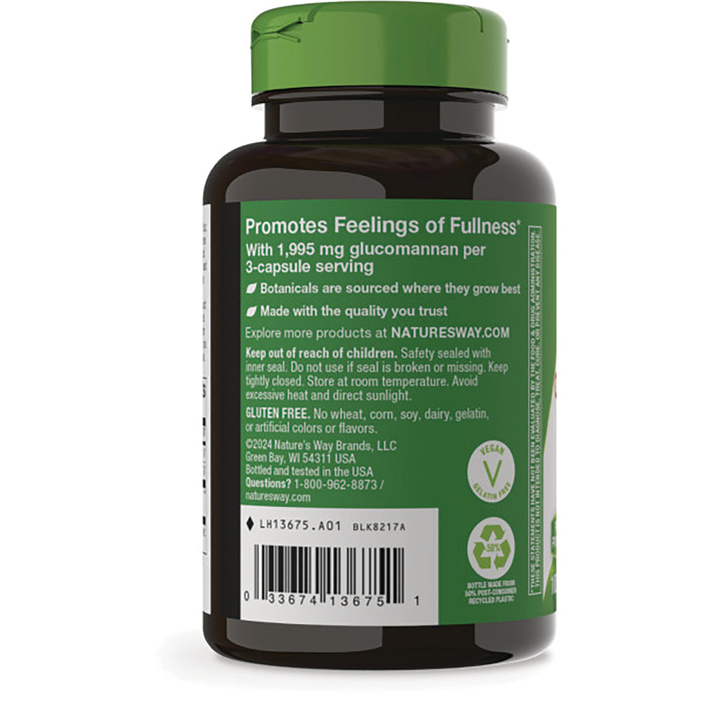 NW144 | Bottle back label reading Promotes Feelings of Fullness with supplement facts, warnings and barcode - Thumbnail
