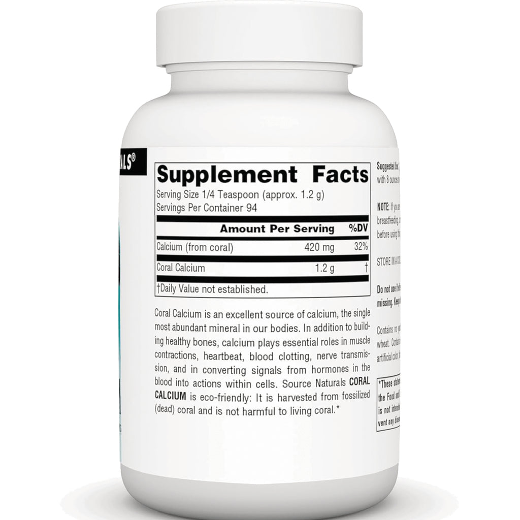SN614 | Back label with Supplement Facts panel for coral calcium - Thumbnail