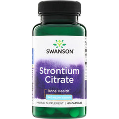 SW1195 | Swanson Strontium Citrate, Bone Health, 340 mg per capsule, mineral supplement, 60 capsules