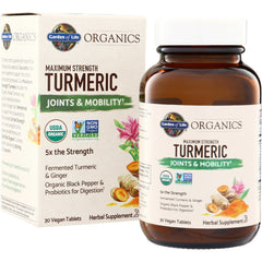 GLF256 | Garden of Life Organics Maximum Strength Turmeric Joints & Mobility, 30 vegan tablets