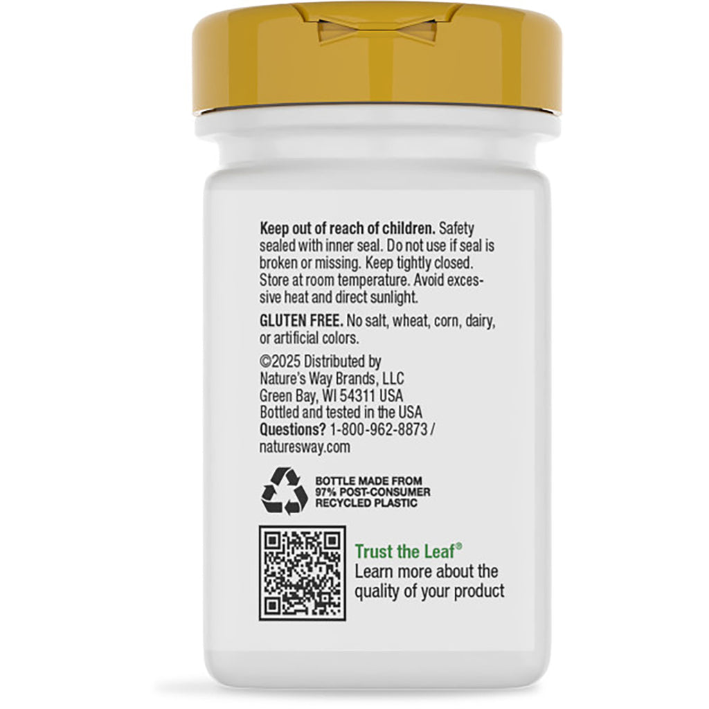 NW953 | Back label of brown supplement bottle with green cap showing Supports Healthy Eye Function text, ingredient details and barcode - Thumbnail