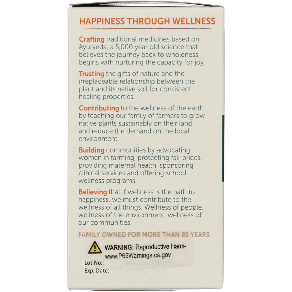 HHH003 | product panel titled HAPPINESS THROUGH WELLNESS with wellness statements and a Prop 65 warning - Thumbnail