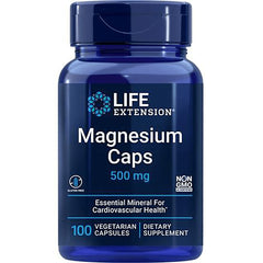 LE578 | Life Extension Magnesium Caps 500 mg, 100 vegetarian capsules front label