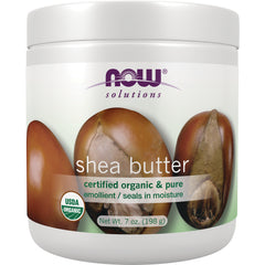 NWF1193 | NOW Solutions shea butter jar with label reading certified organic, USDA Organic seal, Net Wt. 7 oz