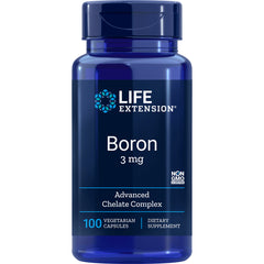 LE301 | Life Extension Boron 3 mg supplement bottle front label, 100 vegetarian capsules