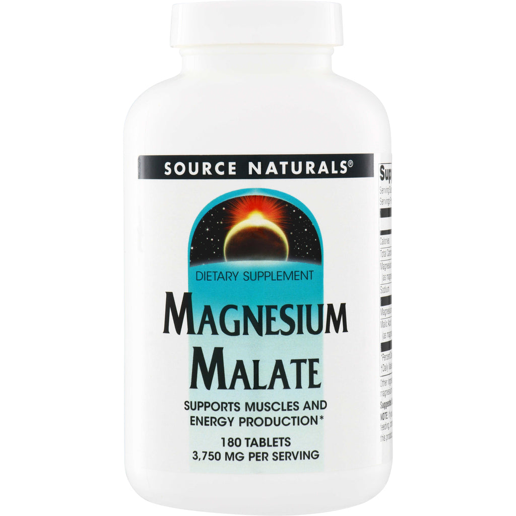 SN120 | Source Naturals Magnesium Malate dietary supplement, 180 tablets - Thumbnail