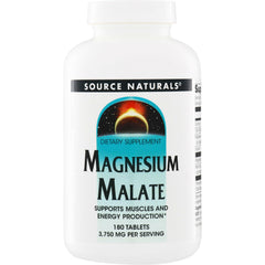 SN120 | Source Naturals Magnesium Malate dietary supplement, 180 tablets