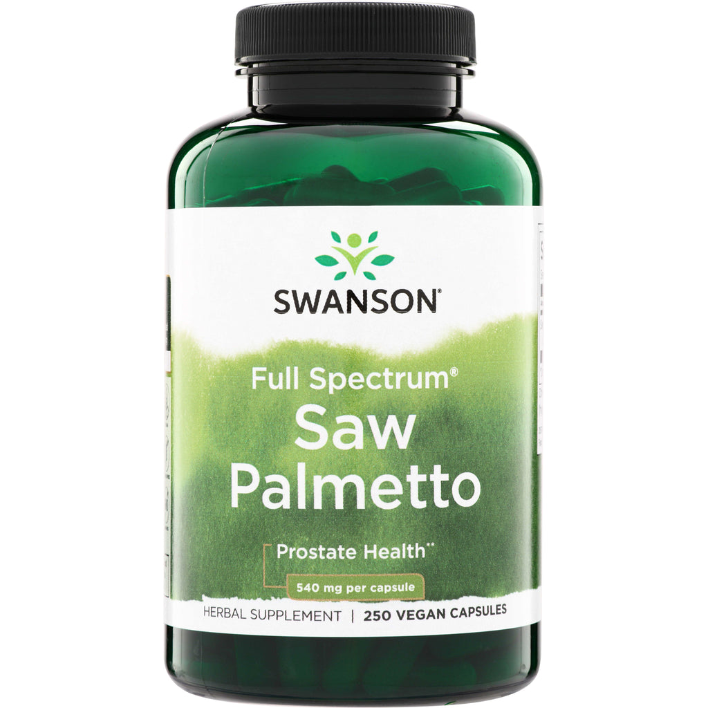 SW910 | Swanson Full Spectrum Saw Palmetto, Prostate Health, 540 mg per capsule, 250 vegan capsules bottle - Thumbnail