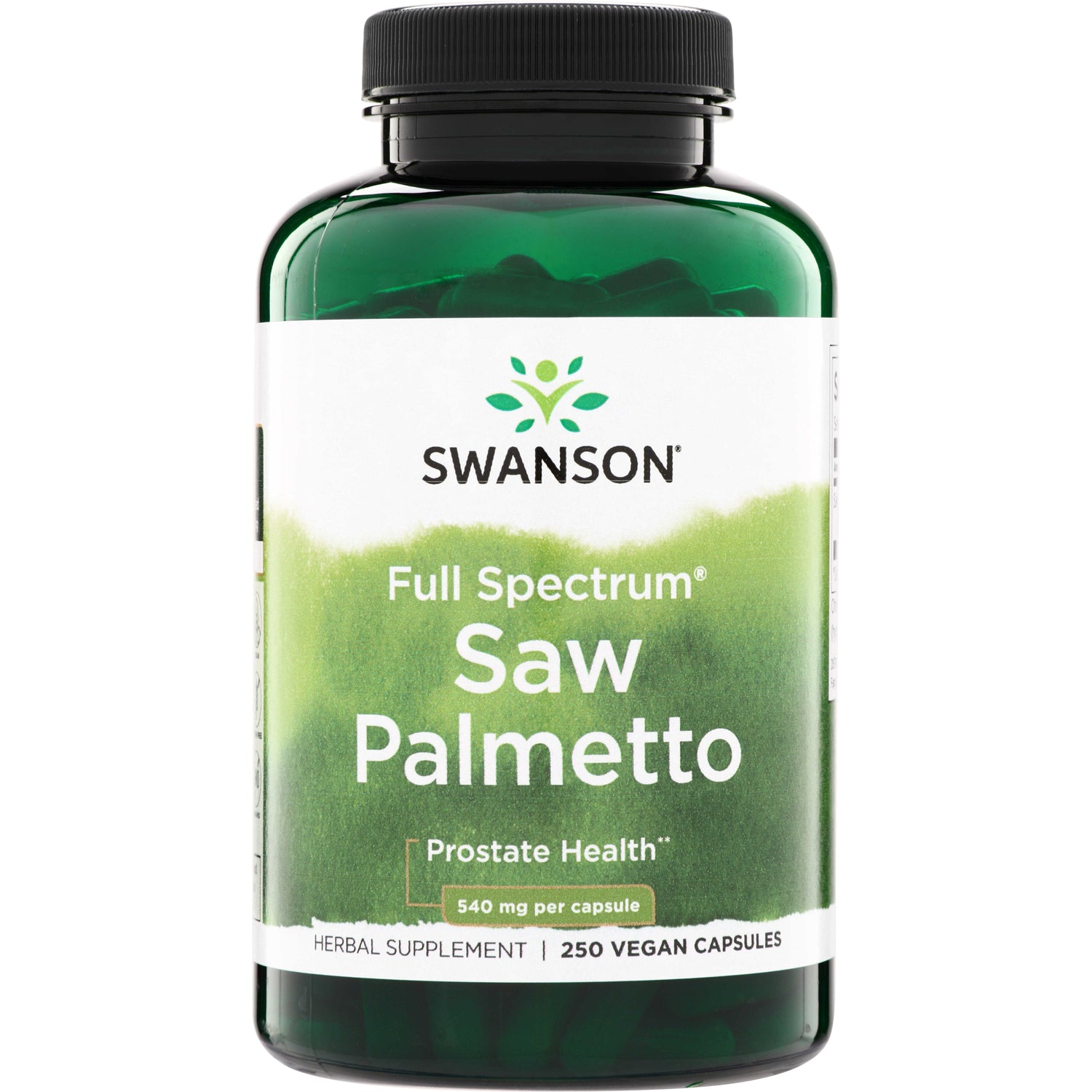 SW910 | Swanson Full Spectrum Saw Palmetto, Prostate Health, 540 mg per capsule, 250 vegan capsules bottle