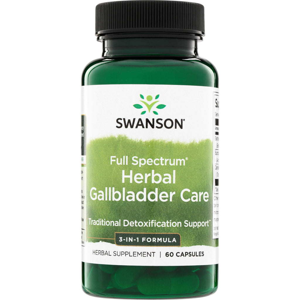 SW1492 | Swanson Full Spectrum Herbal Gallbladder Care, 60 capsules bottle front, 3-in-1 formula - Thumbnail