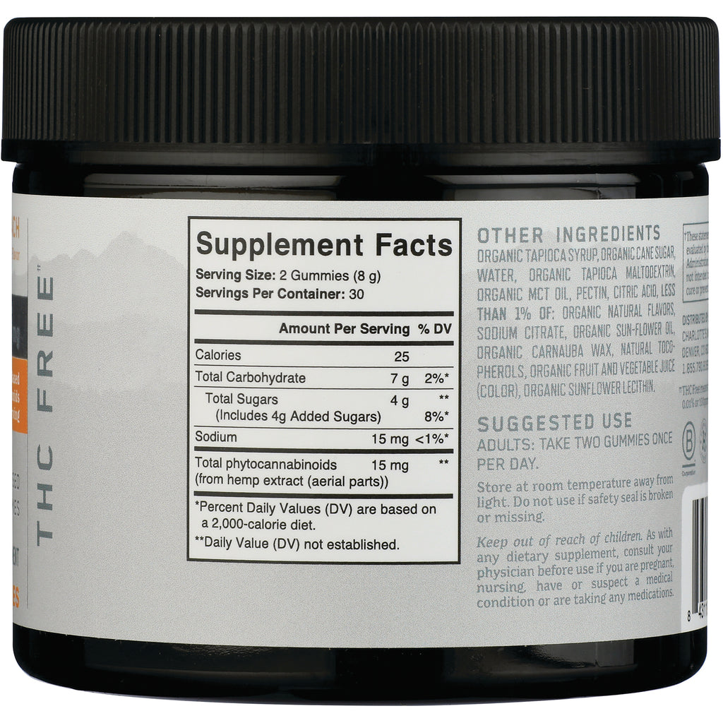 CHW040 | Back of supplement jar showing Supplement Facts panel, other ingredients, and suggested use - Thumbnail