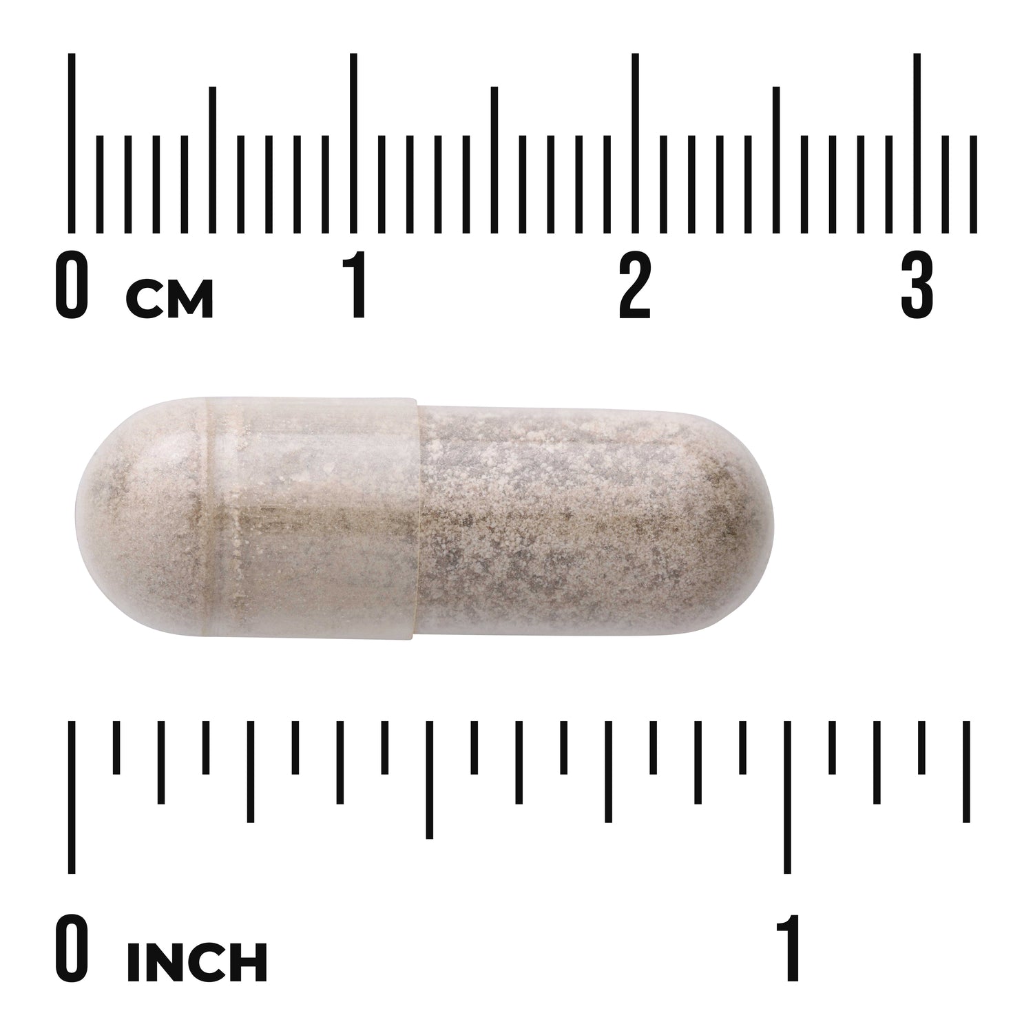 SW959 | Capsule with cm and inch rulers for size reference