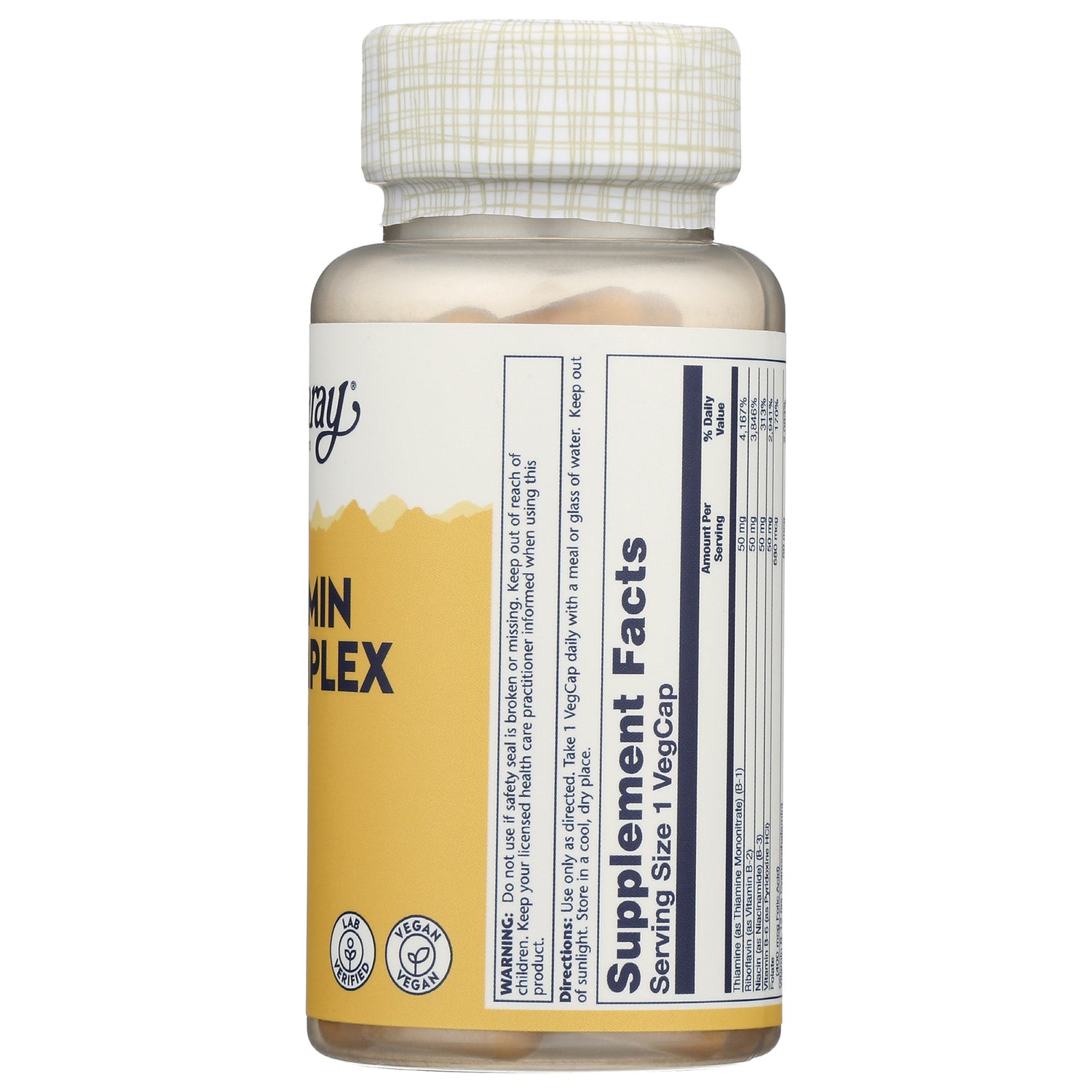 SLR238 | Back label showing Supplement Facts panel and directions for use