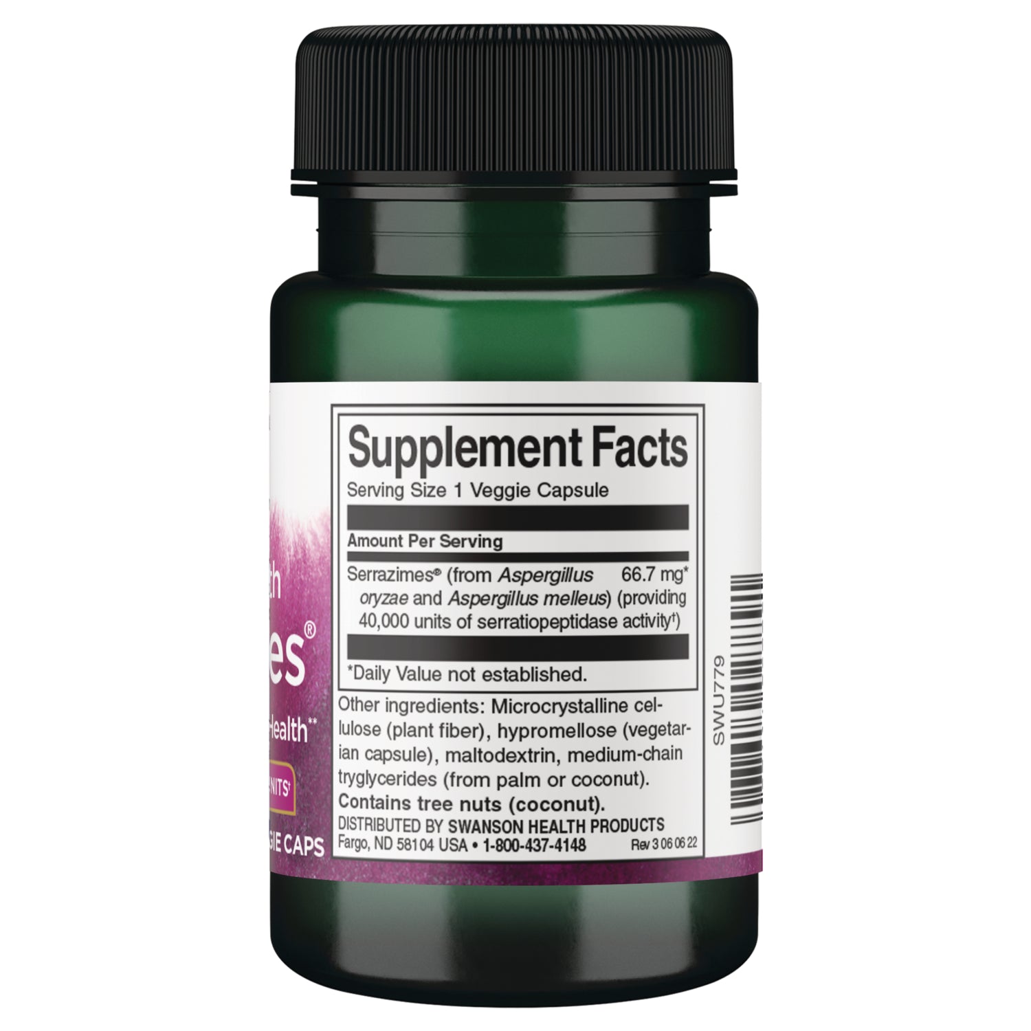 SWU779 | Back label with Supplement Facts