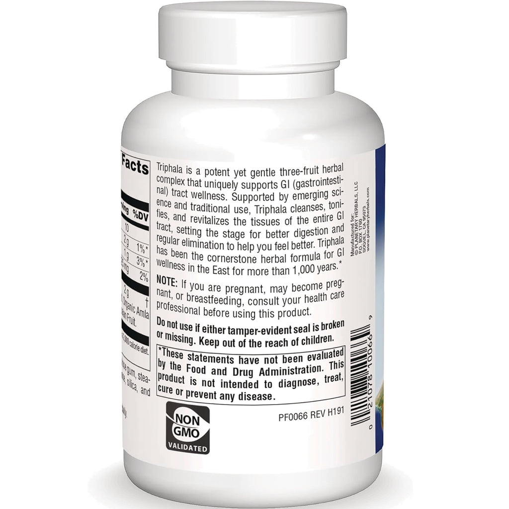 PF084 | Back label of white supplement bottle showing ingredients, warnings, barcode and NON GMO VALIDATED seal - Thumbnail