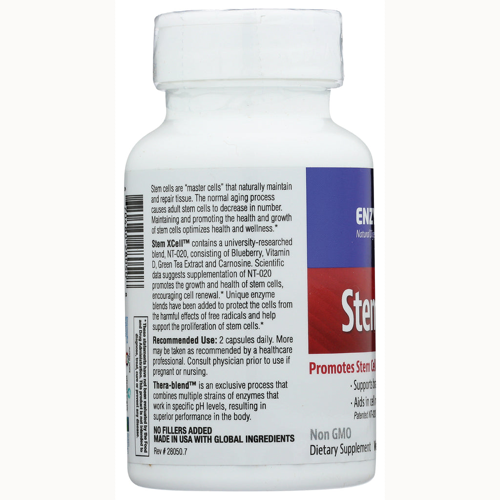 EMD041 | Back label of white supplement bottle showing ingredient text, recommended use and barcode - Thumbnail