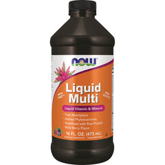 NWF437 | NOW Liquid Multi liquid vitamin and mineral, wild berry flavor 16 fl oz bottle
