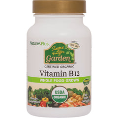 NTP328 | Source of Life Garden Vitamin B12 bottle front label showing USDA Organic whole food grown 60 vegan capsules