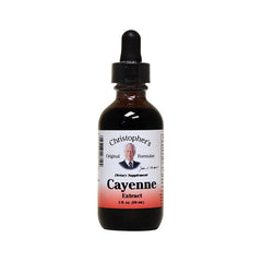 DCR016 | amber glass dropper bottle labeled Christopher's Cayenne Extract 2 fl oz