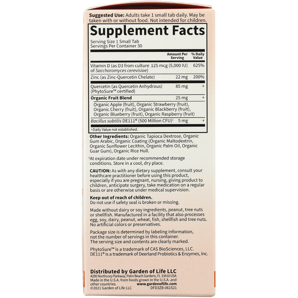 GLF363 | Supplement Facts panel and ingredient list on back of supplement box showing serving size, nutrients and cautions - Thumbnail