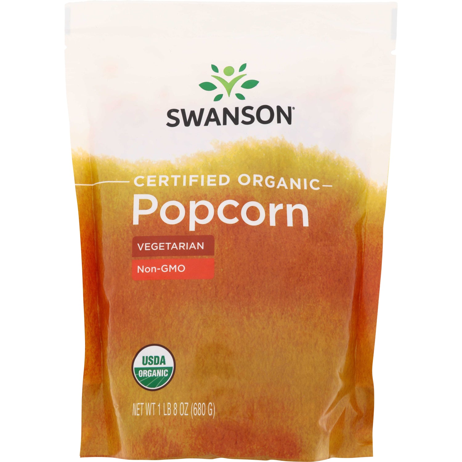 SWF187 | Swanson Certified Organic Popcorn pouch, Vegetarian, Non-GMO, USDA Organic