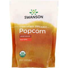 SWF187 | Swanson Certified Organic Popcorn pouch, Vegetarian, Non-GMO, USDA Organic