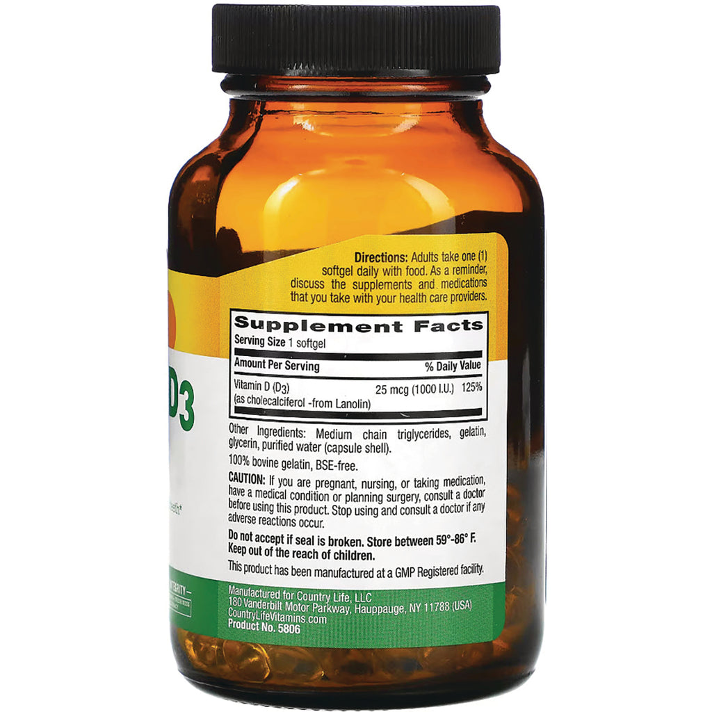 CRL400 | back of amber supplement bottle showing Supplement Facts panel, directions, ingredients, and manufacturing details - Thumbnail