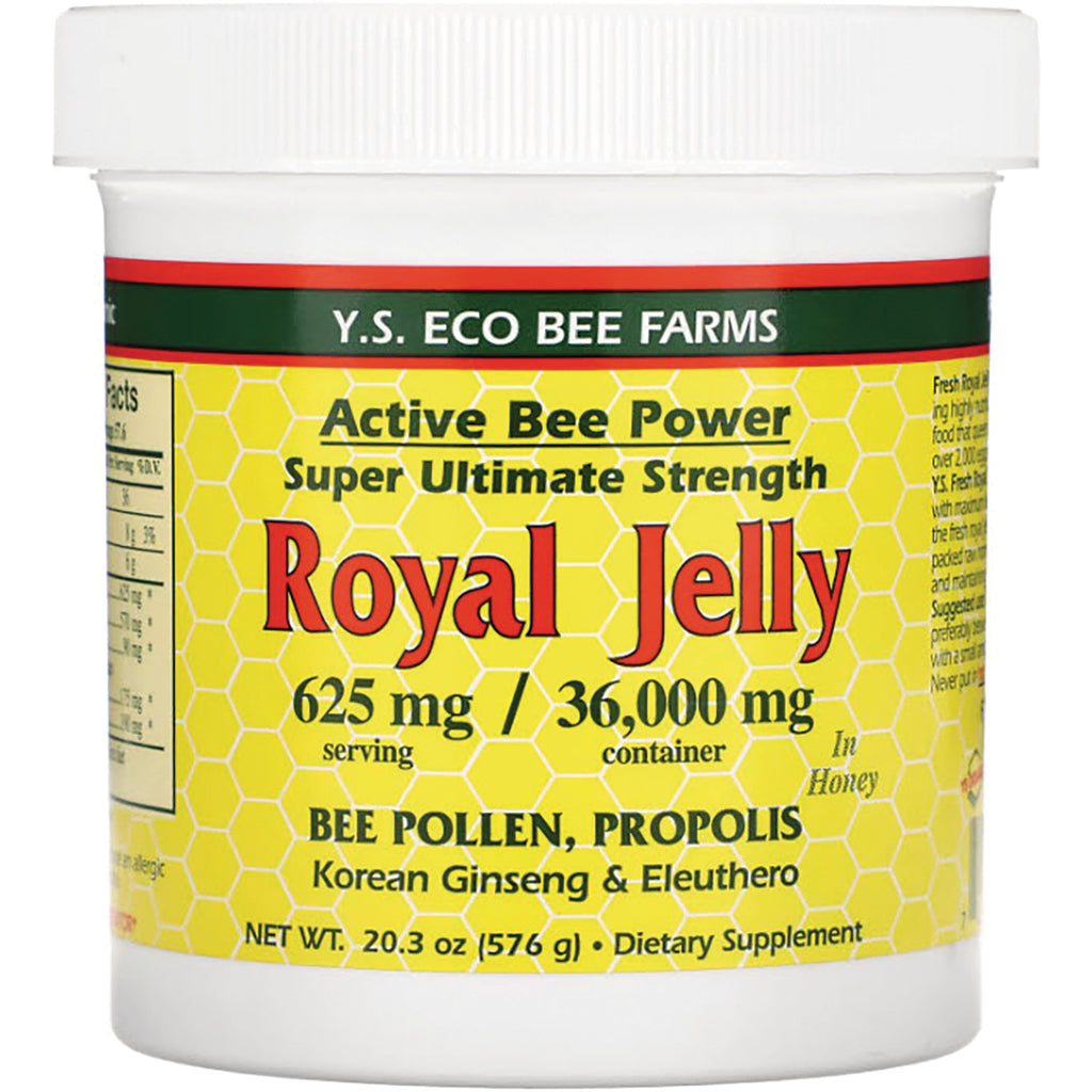 YS001 | Y.S. Eco Bee Farms Royal Jelly, Active Bee Power, 625 mg/36,000 mg, 20.3 oz jar front - Thumbnail