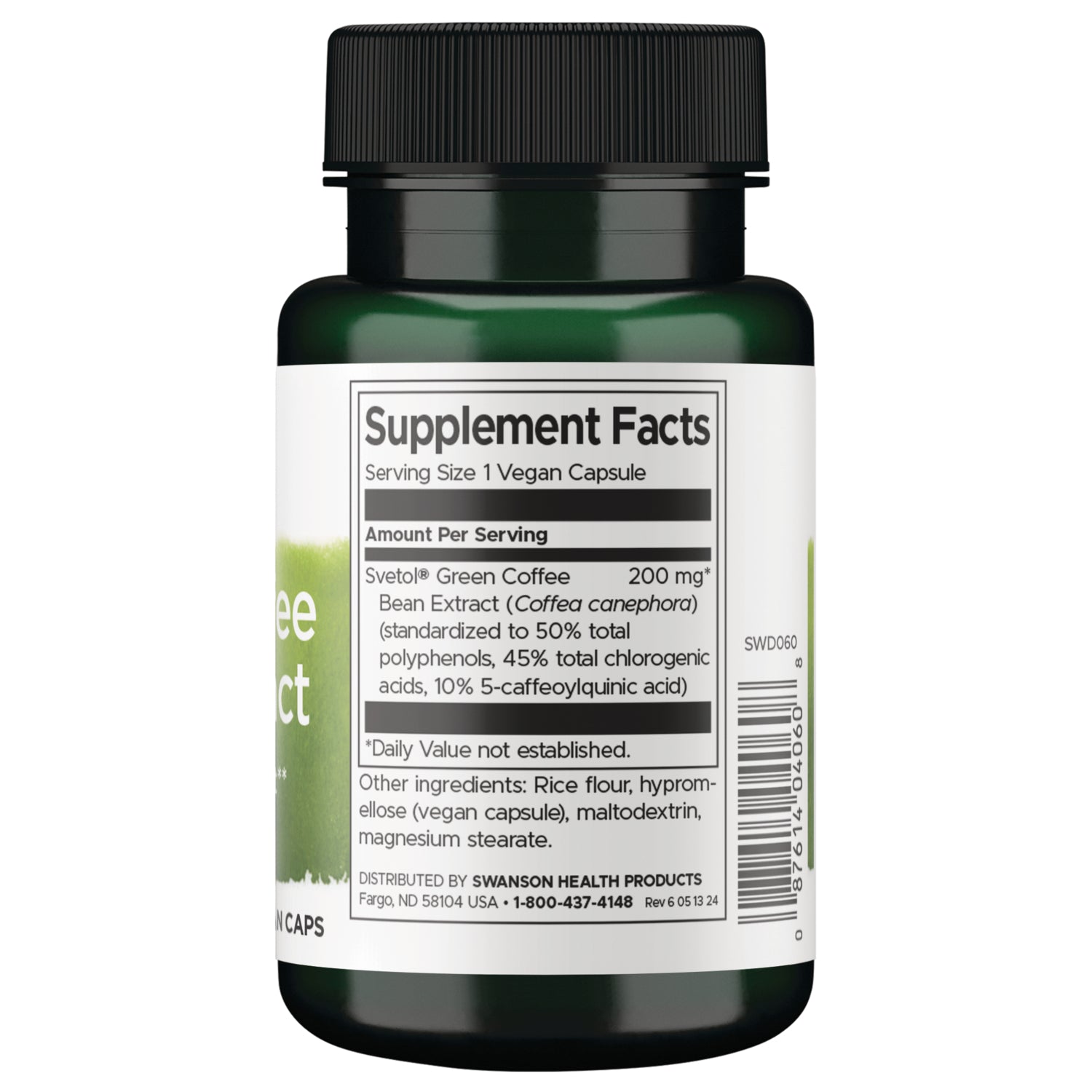 SWD060 |Back label with supplement facts and serving information