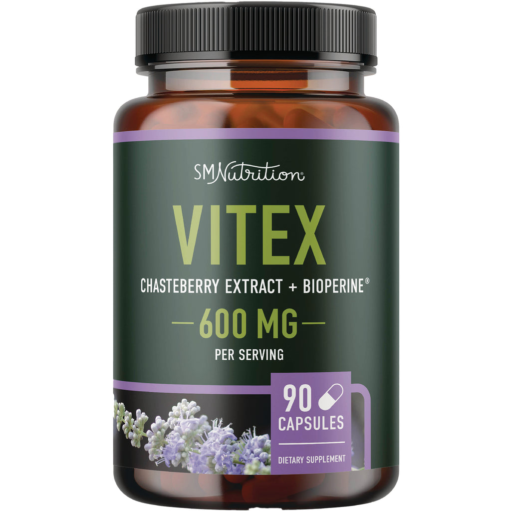 SMT011 | SMNutrition Vitex Chasteberry Extract + BioPerine 600 mg per serving, 90 capsules dietary supplement - Thumbnail